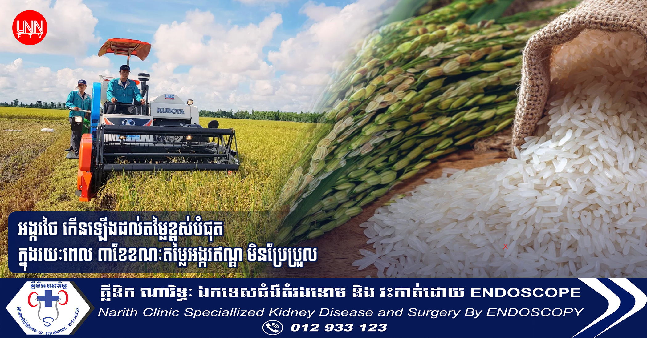 អង្ករថៃ កើនឡើងដល់តម្លៃខ្ពស់បំផុត ក្នុងរយៈពេល ៣ខែខណៈតម្លៃអង្ករឥណ្ឌ មិនប្រែប្រួល